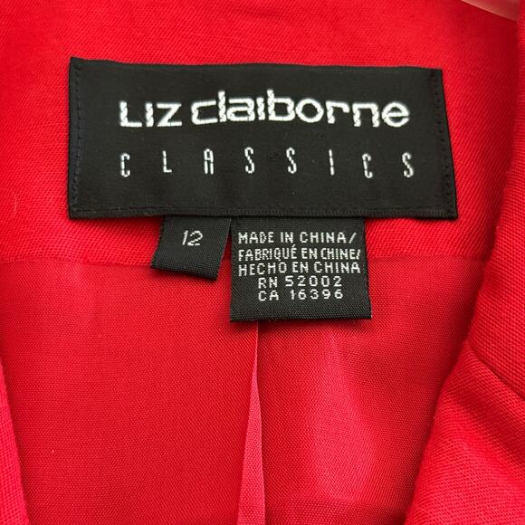 Liz Claiborne Classics Red Linen‑Blend Short‑Sleeve Blazer, Women’s Size 12 - Picture 4 of 7